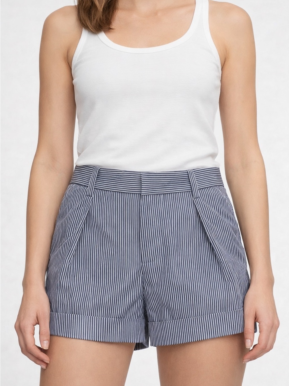 Banana Republic Striped High Waist Belted Shorts Size 4